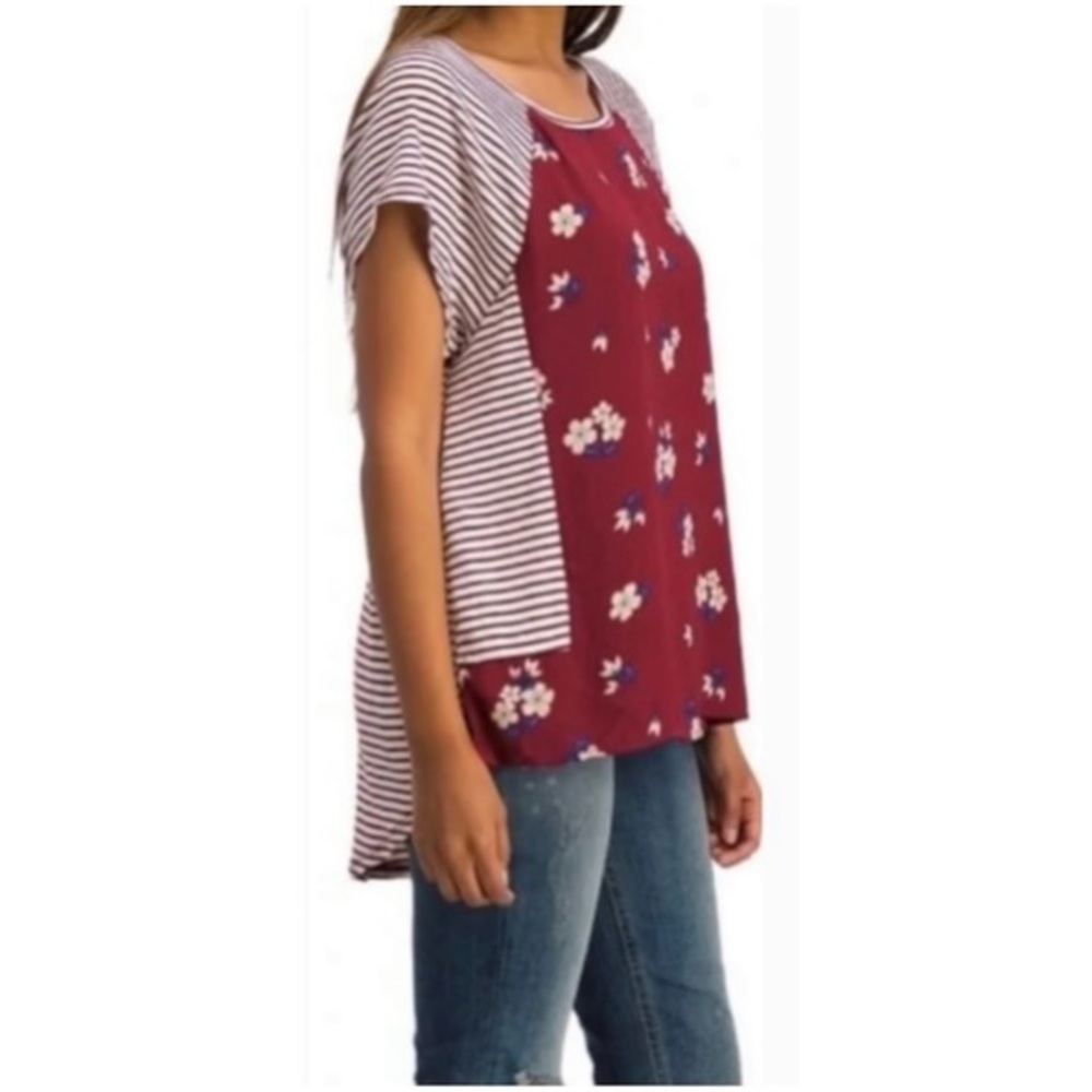 Maeve by Anthropologie Floral Stripe Top - Picture 2 of 9